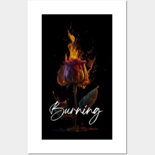 Burning Rose Posters and Art